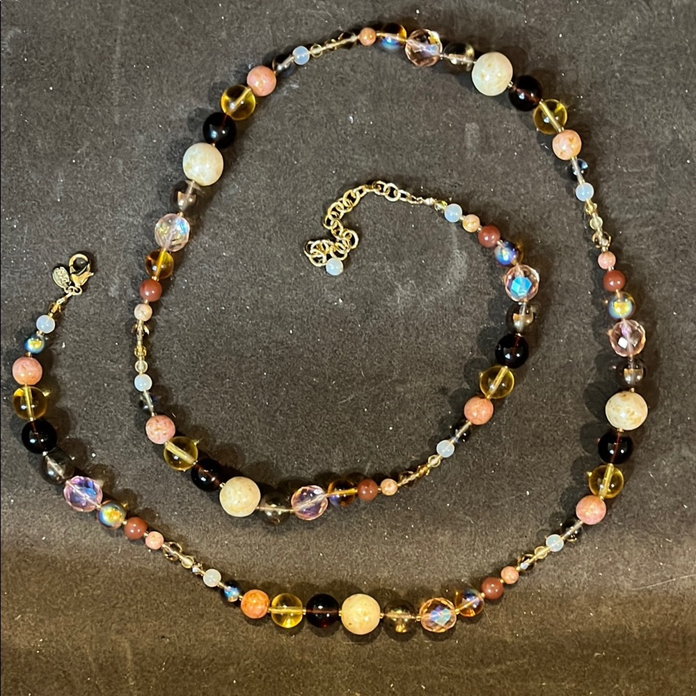 Joan Rivers Gold tone earth tone glass beads